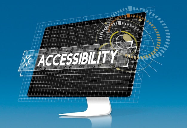 Pantalla de ordenador mostrando el concepto de accesibilidad web