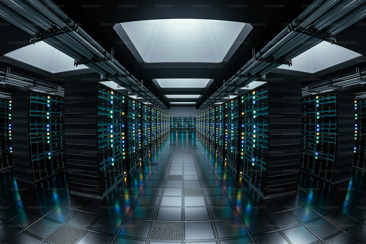 Servidores en un rack de una sala de datos